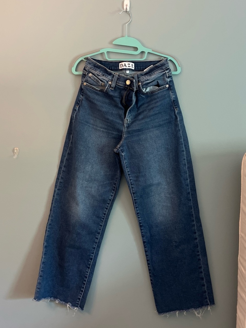 DAZE High-Rise Wide-Leg Jeans in Dark Blue